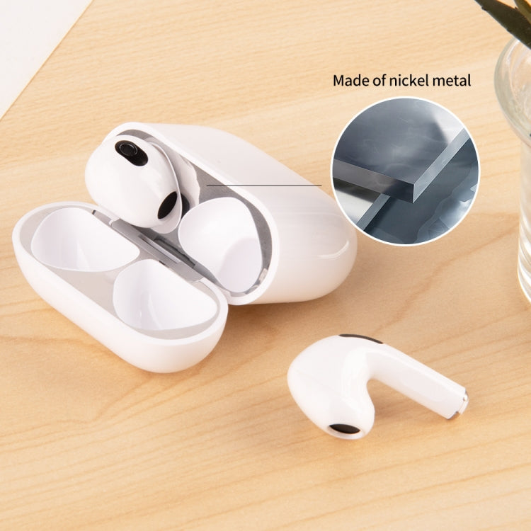 For Apple AirPods 4 Metal Sticker Case(Black) - Protective Sticker by buy2fix | Online Shopping UK | buy2fix