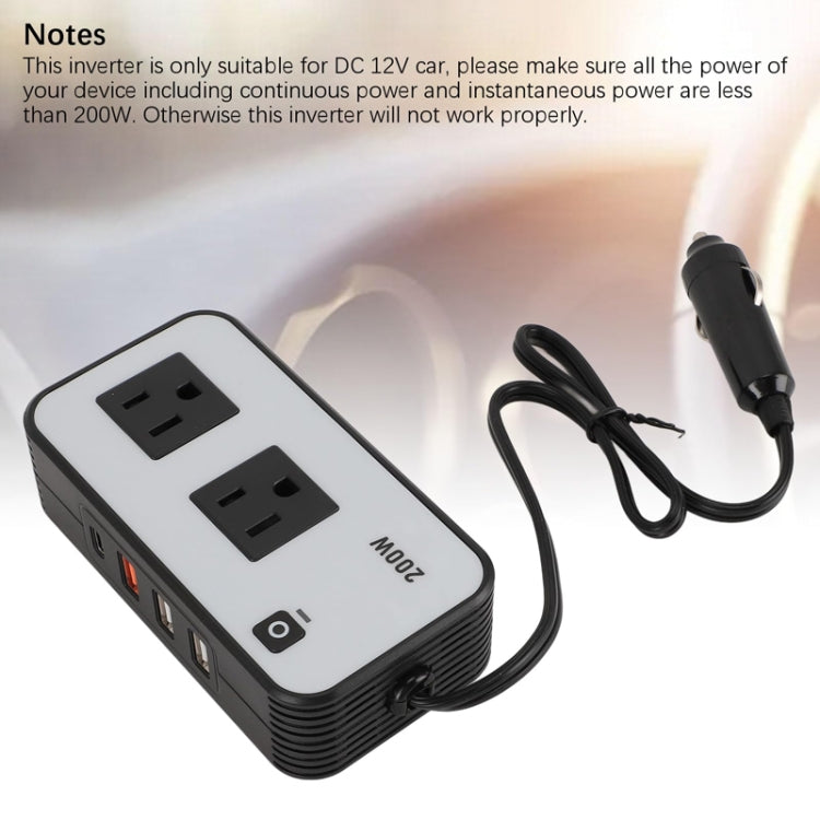 200W Car Inverter Vehicle Plug Power Converter US Plug - Others by buy2fix | Online Shopping UK | buy2fix