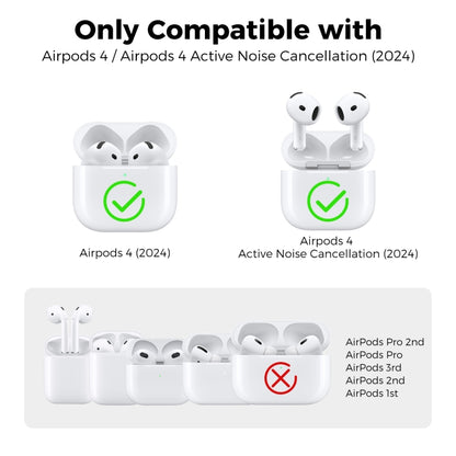 For Airpods 4 AhaStyle WG164 Earphone Anti-Drop TPU Split Protective Case(Transparent Black) by AhaStyle