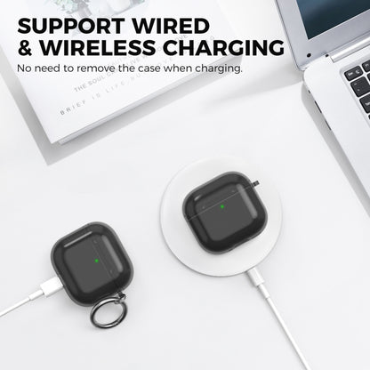 For Airpods 4 AhaStyle WG164 Earphone Anti-Drop TPU Split Protective Case(Transparent Black) by AhaStyle