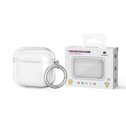 For Airpods 4 AhaStyle WG164 Earphone Anti-Drop TPU Split Protective Case(Transparent Black) by AhaStyle