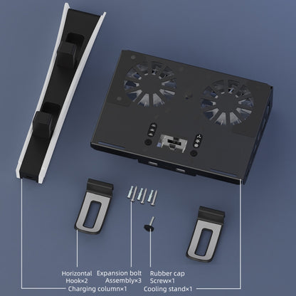 For PS5 Slim / PS5 iplay HBP-545 Wall Mount Charging Bracket(Black) - Holder by iplay | Online Shopping UK | buy2fix