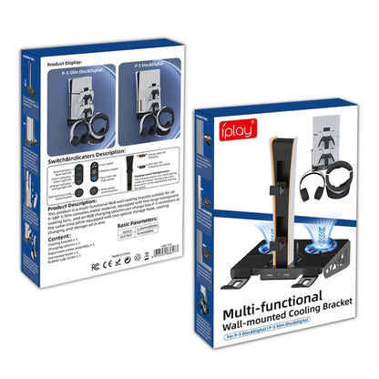 For PS5 Slim / PS5 iplay HBP-545 Wall Mount Charging Bracket(Black) - Holder by iplay | Online Shopping UK | buy2fix