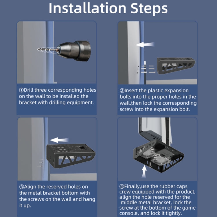 For PS5 Slim / PS5 iplay HBP-545 Wall Mount Charging Bracket(Black) - Holder by iplay | Online Shopping UK | buy2fix