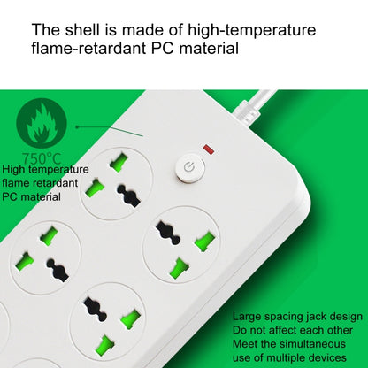 Thunderproof Overload Protection 4USB+2PD+6 Holes Socket, Color: Black UK Plug by buy2fix