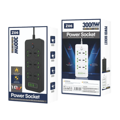 Thunderproof Overload Protection 4USB+2PD+6 Holes Socket, Color: Black UK Plug by buy2fix