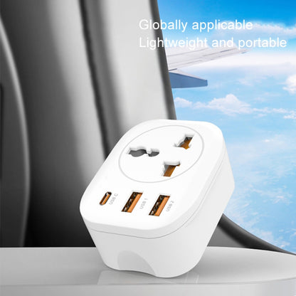 Universal Converter Plug 2USB+Type-C Smart Converter Socket EU Plug(White) by buy2fix