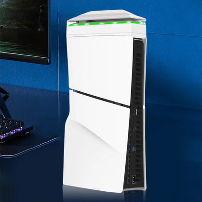 For PS5 Slim Top Dustproof Colorful Cooling Fan 3 Adjustable Speed(White) - Holder by buy2fix | Online Shopping UK | buy2fix