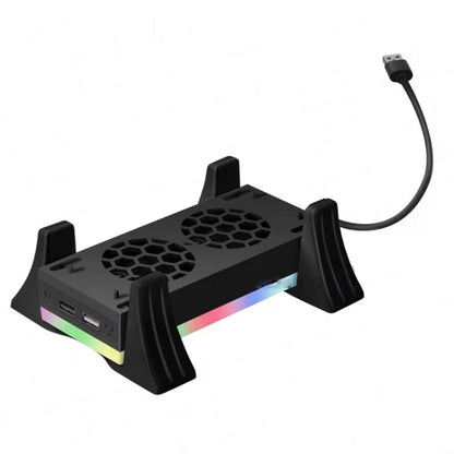 For XBOX Series S Console Base Cooling Fan Built-in LED Light Strip(Black) - Holder by buy2fix | Online Shopping UK | buy2fix