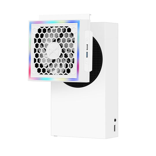 For XBOX Series S Console Side-mounted Cooling Fan RGB Color Light Radiator