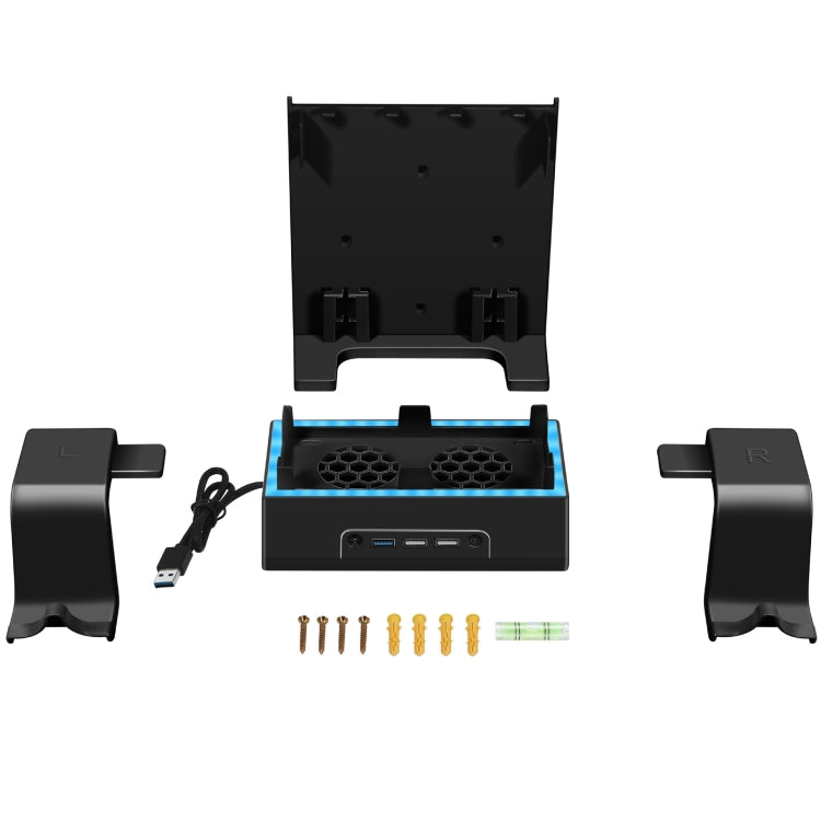 For XBOX Series S Wall Mounted Cooling RGB Multi-function Base With Fan and Hook(Black) - Holder by buy2fix | Online Shopping UK | buy2fix