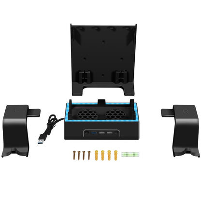 For XBOX Series S Wall Mounted Cooling RGB Multi-function Base With Fan and Hook(Black) - Holder by buy2fix | Online Shopping UK | buy2fix