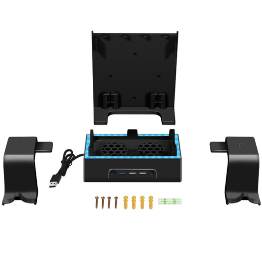 For XBOX Series S Wall Mounted Cooling RGB Multi-function Base With Fan and Hook(Black) - Holder by buy2fix | Online Shopping UK | buy2fix