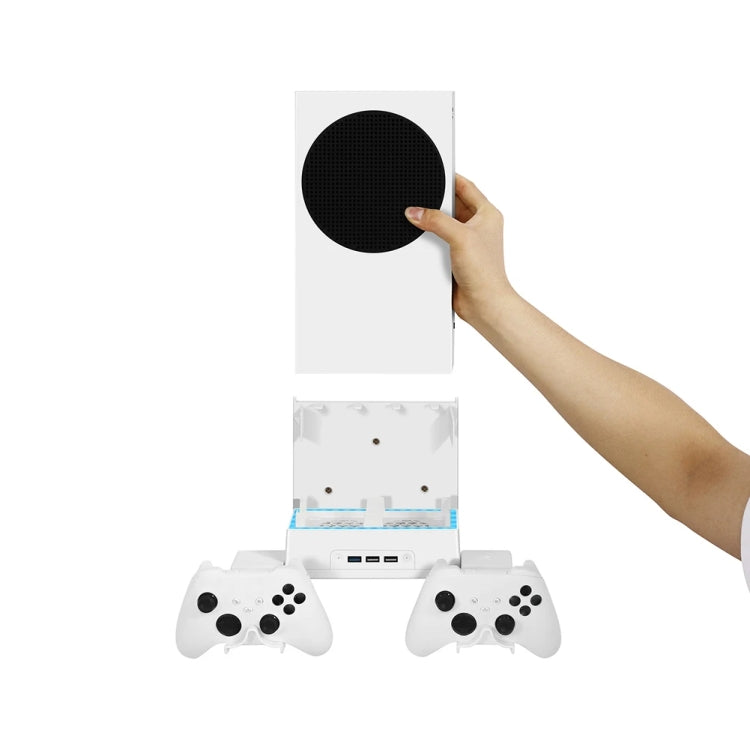 For XBOX Series S Wall Mounted Cooling RGB Multi-function Base With Fan and Hook(Black) - Holder by buy2fix | Online Shopping UK | buy2fix