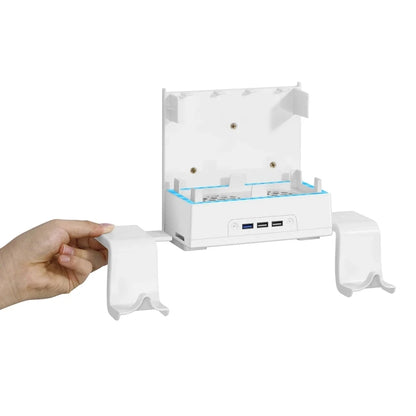For XBOX Series S Wall Mounted Cooling RGB Multi-function Base With Fan and Hook(White) - Holder by buy2fix | Online Shopping UK | buy2fix