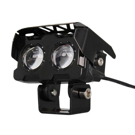 20W Motorcycle Spotlight High Bright Two Color Modified External Waterproof LED Lens Headlight(Flashing - 2 Wire)