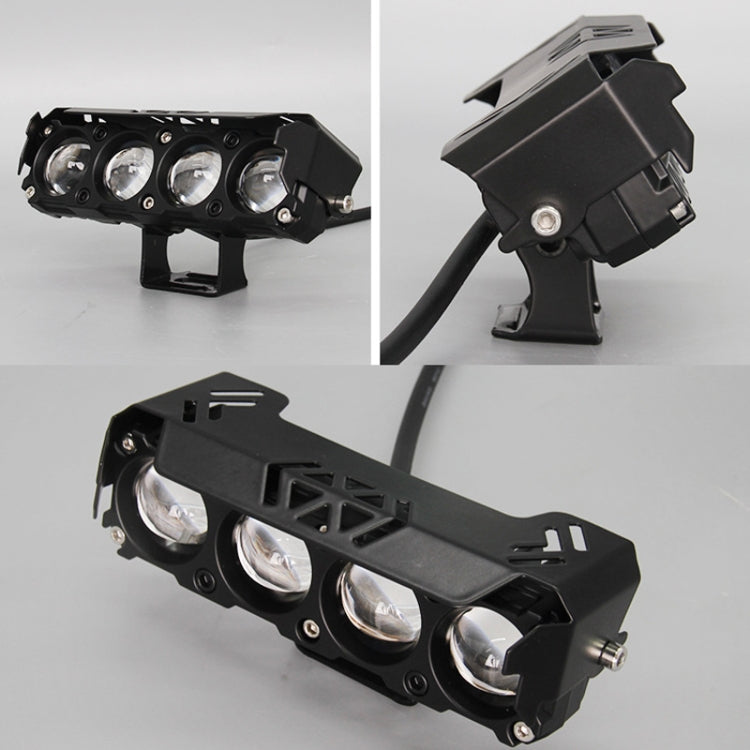 Motorcycle Spotlight External Lens Car LED Headlight Strong Spot Fog Light, Model: Near Yellow+Far White-3 Wires by buy2fix