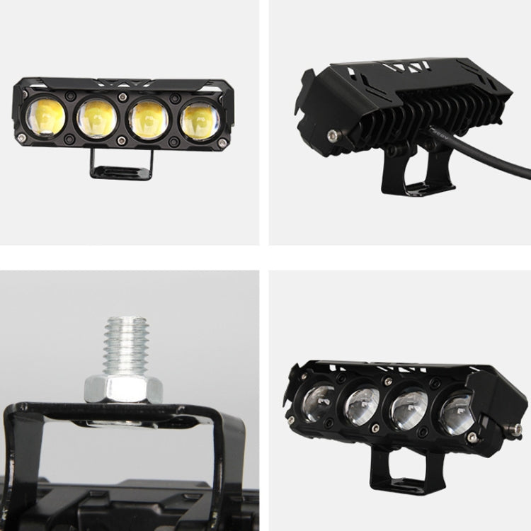 Motorcycle Spotlight External Lens Car LED Headlight Strong Spot Fog Light, Model: Near Yellow+Far White-3 Wires by buy2fix