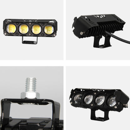 Motorcycle Spotlight External Lens Car LED Headlight Strong Spot Fog Light, Model: Near Yellow+Far White-3 Wires by buy2fix