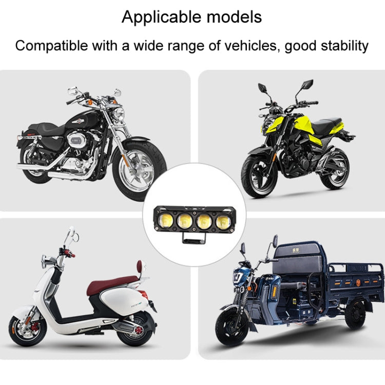 Motorcycle Spotlight External Lens Car LED Headlight Strong Spot Fog Light, Model: Near Yellow+Far White-3 Wires by buy2fix