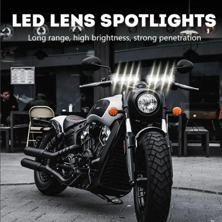 Motorcycle Spotlight External Lens Car LED Headlight Strong Spot Fog Light, Model: Near Yellow+Far White-3 Wires by buy2fix