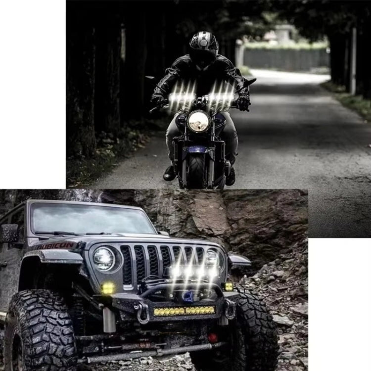 Motorcycle Spotlight External Lens Car LED Headlight Strong Spot Fog Light, Model: Near Yellow+Far White-3 Wires by buy2fix