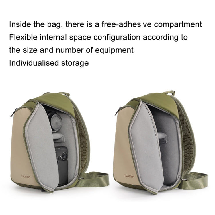 Cwatcun D148 Medium Casual Camera Bag Shoulder Crossbody Daily Photography Bag, Color: Army Green - Strap Satchel by Cwatcun | Online Shopping UK | buy2fix