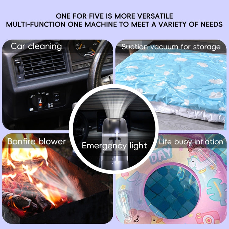 Multifunctional Suction Blowing Wireless Car Vacuum Cleaner Handheld High-Power Dust Blower(Black) by buy2fix