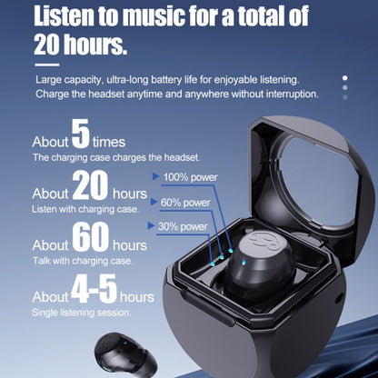 Q1 Mini Single Ear With Charging Compartment Wireless Invisible Stereo Bluetooth Earphone(White) - Bluetooth Earphone by buy2fix | Online Shopping UK | buy2fix