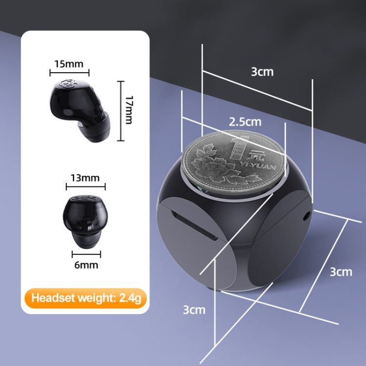 Q1 Mini Single Ear With Charging Compartment Wireless Invisible Stereo Bluetooth Earphone(Black) - Bluetooth Earphone by buy2fix | Online Shopping UK | buy2fix