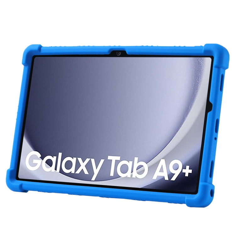 For Samsung Galaxy Tab A9+ Shockproof Silicone Tablet Protective Case With Holder(Blue) by buy2fix