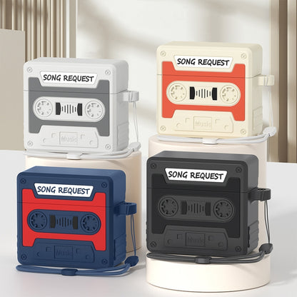 For AirPods 4 Retro Silicone Tape Shape Earphone Protective Case(Blue) - For AirPods 4 by buy2fix | Online Shopping UK | buy2fix