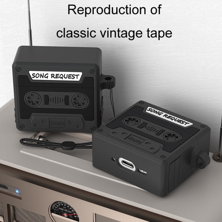 For AirPods 4 Retro Silicone Tape Shape Earphone Protective Case(Blue) - For AirPods 4 by buy2fix | Online Shopping UK | buy2fix