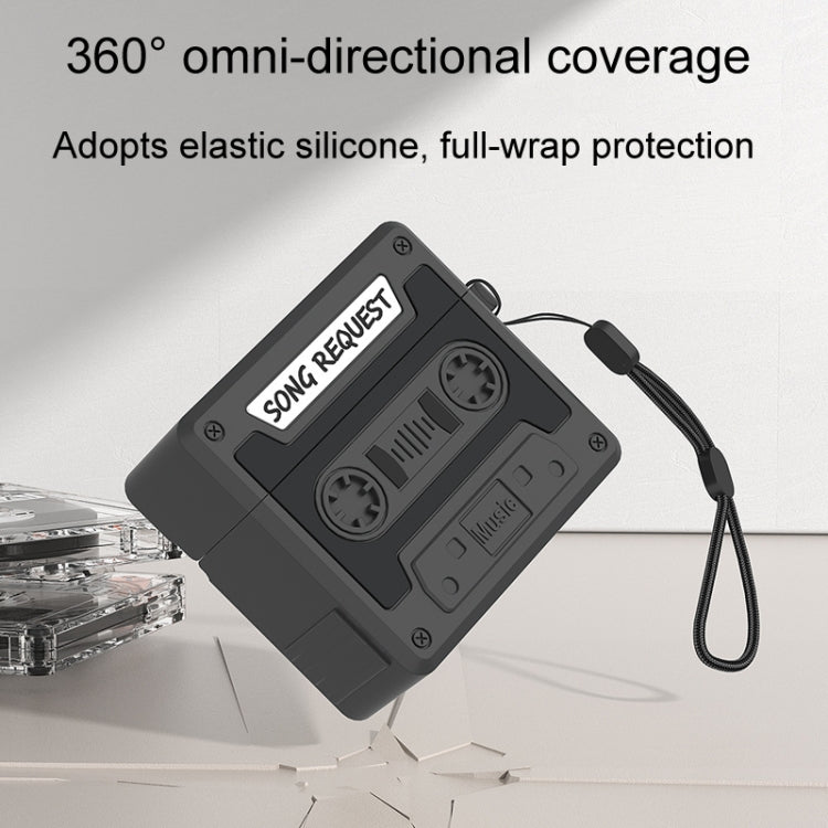 For AirPods 4 Retro Silicone Tape Shape Earphone Protective Case(Blue) - For AirPods 4 by buy2fix | Online Shopping UK | buy2fix