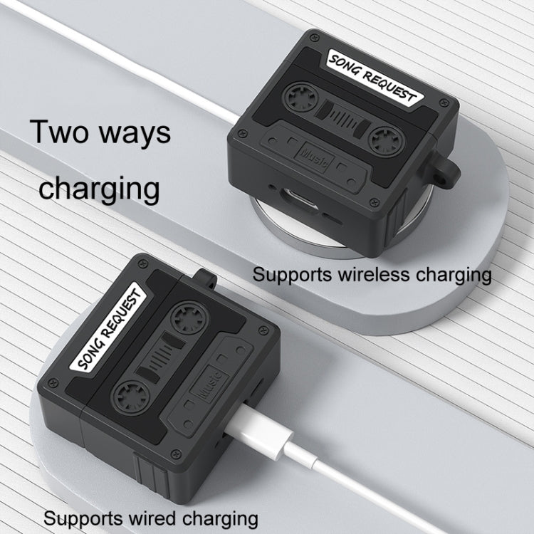 For AirPods 4 Retro Silicone Tape Shape Earphone Protective Case(Blue) - For AirPods 4 by buy2fix | Online Shopping UK | buy2fix