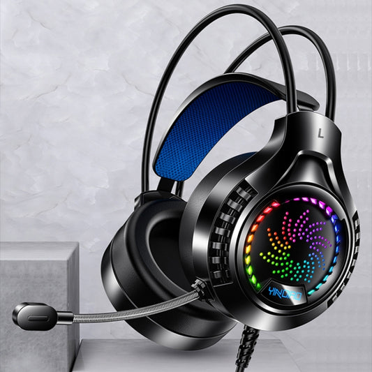 YINDIAO Q7 Colorful Light Computer Wired Headset USB Gaming Headset Dual 3.5mm + USB Black by YINDIAO