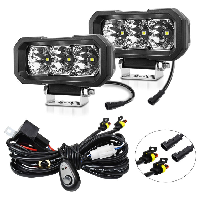 E23 40W 9V-30V 5 Inch Waterproof 3-Eye Headlight(Floodlight White Light) by buy2fix