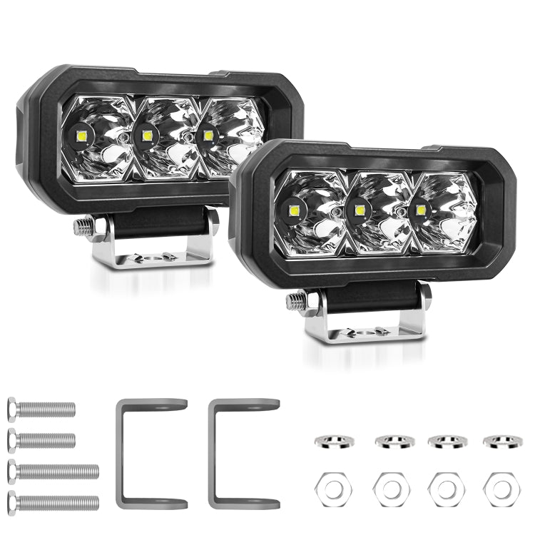 E23 40W 9V-30V 5 Inch Waterproof 3-Eye Headlight(Floodlight White Light) by buy2fix