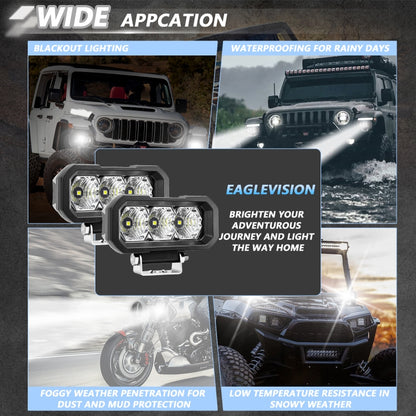 E23 40W 9V-30V 5 Inch Waterproof 3-Eye Headlight(Floodlight White Light) by buy2fix