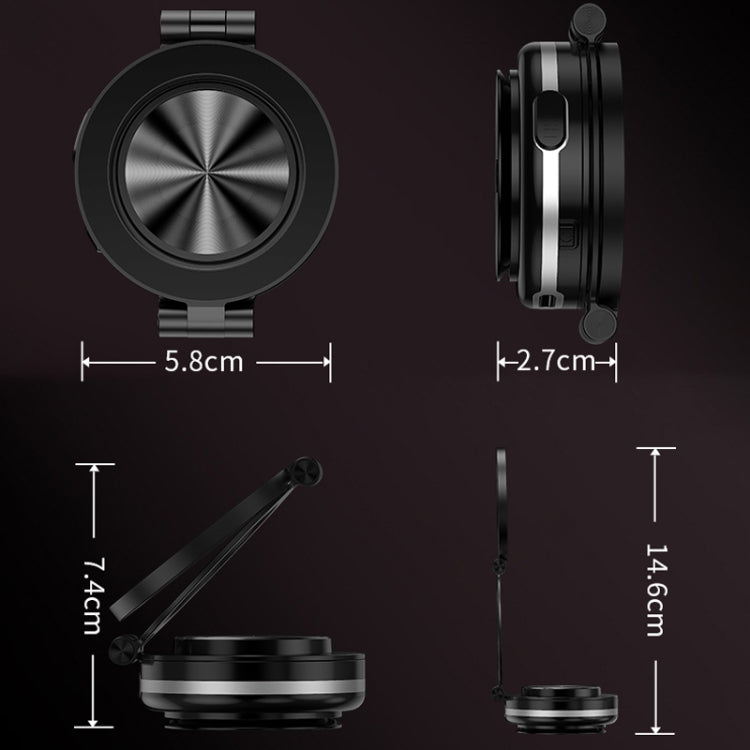 AIMITE C2 Car Vacuum Suction Cup Magnetic Three Axis Linkage Rotatable Cell Phone Holder(Black) by AIMITE