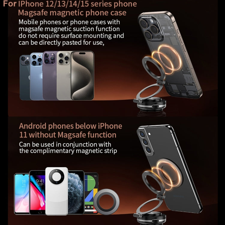 AIMITE C2 Car Vacuum Suction Cup Magnetic Three Axis Linkage Rotatable Cell Phone Holder(Black) by AIMITE