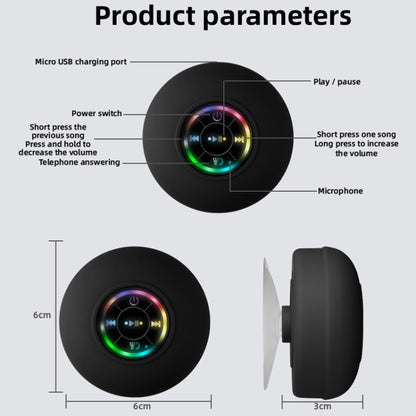 BT-07 Portable Large Suction Cup Waterproof Bathroom Bluetooth Speaker(Black) - Waterproof Speaker by buy2fix | Online Shopping UK | buy2fix