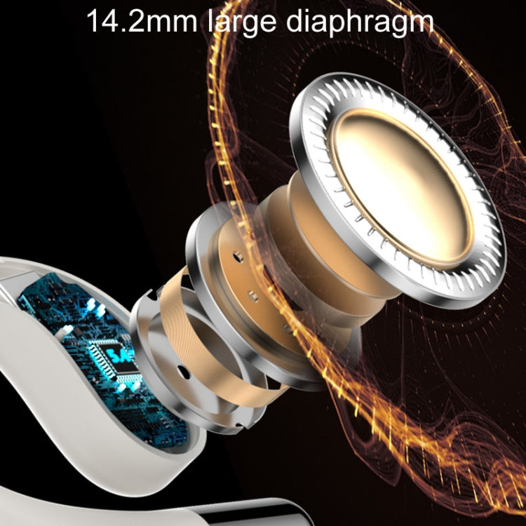 Q93 Planet Energy Ring Rotating Open-Ear Bluetooth Earphone With Lanyard(White) - Bluetooth Earphone by buy2fix | Online Shopping UK | buy2fix