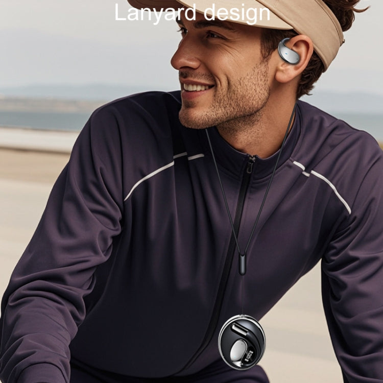 Q93 Planet Energy Ring Rotating Open-Ear Bluetooth Earphone With Lanyard(White) - Bluetooth Earphone by buy2fix | Online Shopping UK | buy2fix