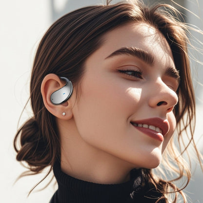 Q93 Planet Energy Ring Rotating Open-Ear Bluetooth Earphone With Lanyard(White) - Bluetooth Earphone by buy2fix | Online Shopping UK | buy2fix