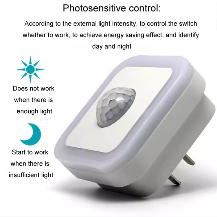 3W Home LED Human Auto Sensor Night Light Plug-In Wiring-Free Staircase Corridor Aisle Light, US Plug(Warm Light) - Sensor LED Lights by buy2fix | Online Shopping UK | buy2fix