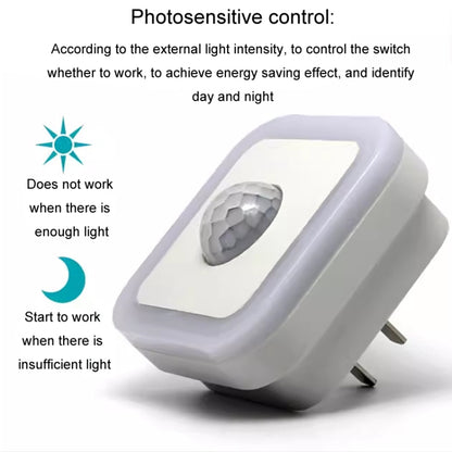 3W Home LED Human Auto Sensor Night Light Plug-In Wiring-Free Staircase Corridor Aisle Light, US Plug(Warm Light) - Sensor LED Lights by buy2fix | Online Shopping UK | buy2fix