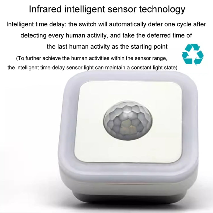 3W Home LED Human Auto Sensor Night Light Plug-In Wiring-Free Staircase Corridor Aisle Light, US Plug(White Light) - Sensor LED Lights by buy2fix | Online Shopping UK | buy2fix