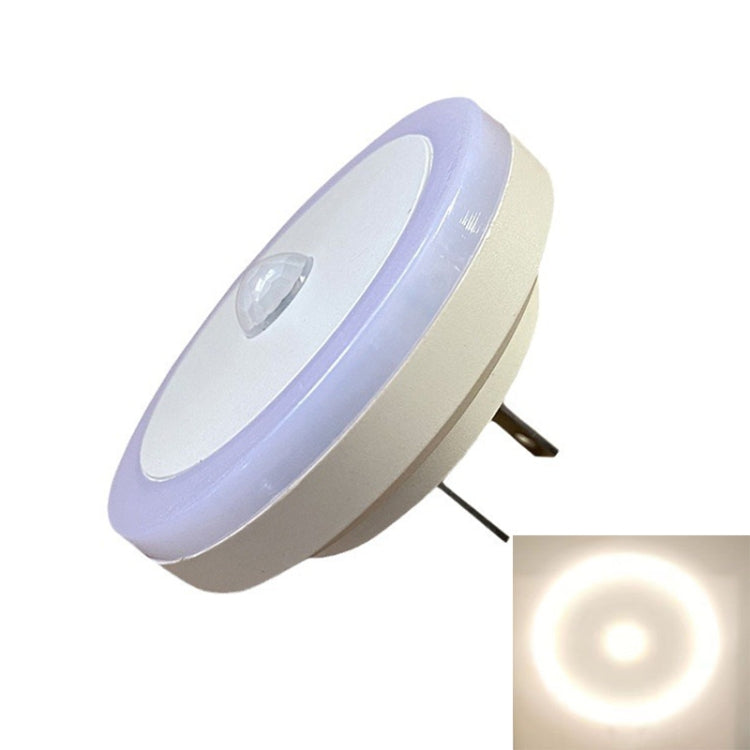3W LED Human Body Sensor Light Smart Light Control Infrared Plug- in Night Lamp Floor Bedroom Lamp, US Plug(Warm Light) - Sensor LED Lights by buy2fix | Online Shopping UK | buy2fix