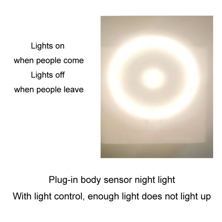 3W LED Human Body Sensor Light Smart Light Control Infrared Plug- in Night Lamp Floor Bedroom Lamp, US Plug(White Light) - Sensor LED Lights by buy2fix | Online Shopping UK | buy2fix
